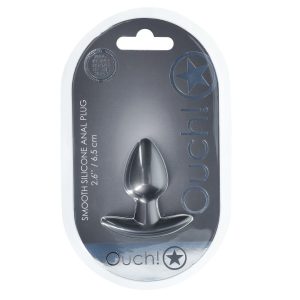 PLUG ANAL SMOOTH SILICONE SMALL 2.6 /6,5 CM GUN METAL OUCH! - Image 5