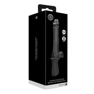 MÁQUINA DE SEXO HAND HELD DE SILICONE LÍQUIDO PRETA OUCH! - Image 2