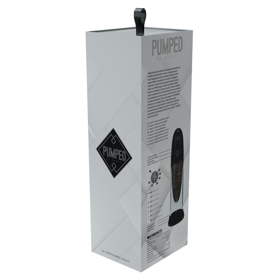 BOMBA AUTOMÁTICA PARA O PÉNIS COM IA AQUA-PRO PRETO PUMPED
