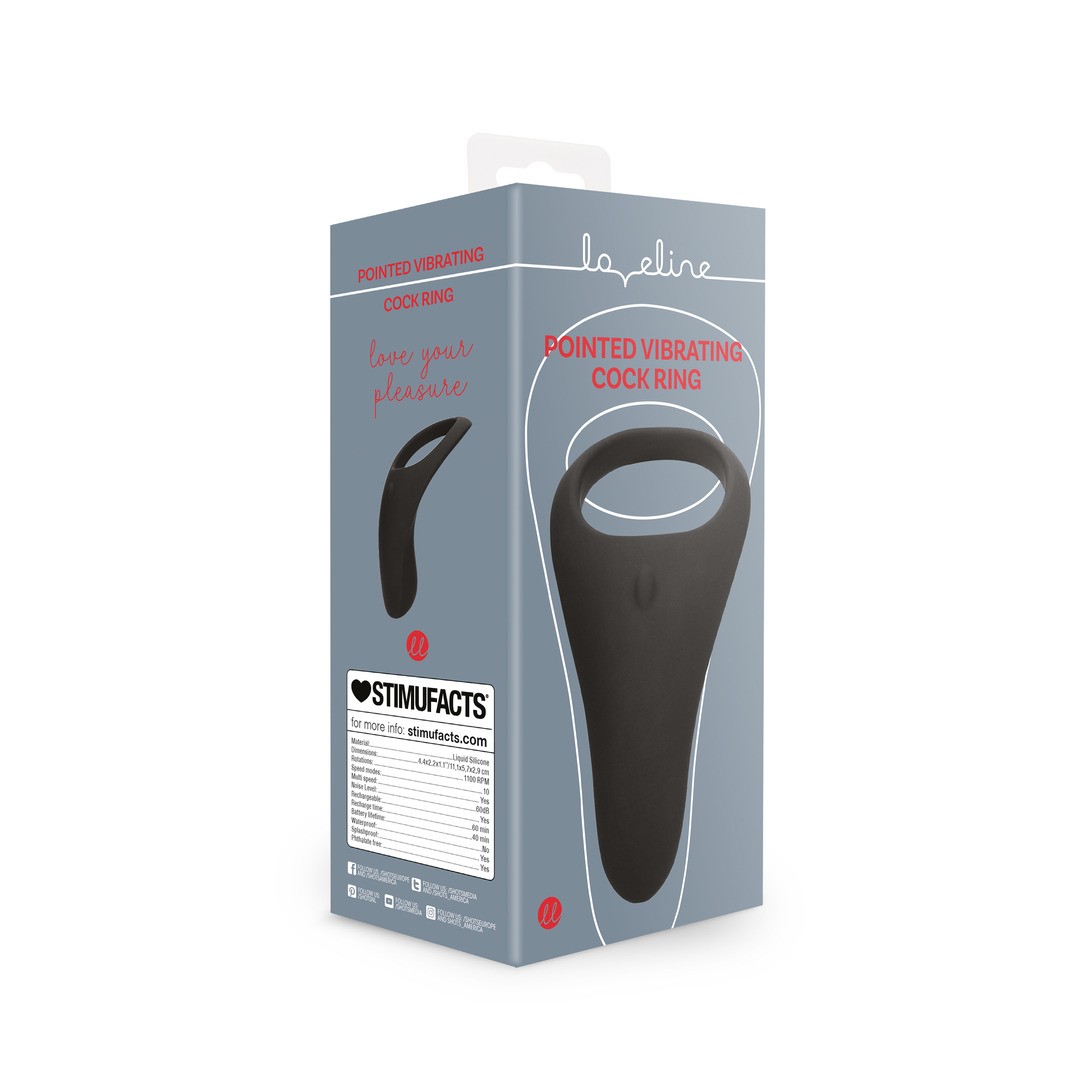 ANEL PARA O PÉNIS COM VIBRAÇÃO POINTED LICORICE BLACK LOVELINE