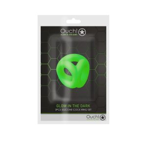 ANEL PARA O PÉNIS E TESTÍCULOS FLUORESCENTE GLOW IN THE DARK OUCH! - Image 1