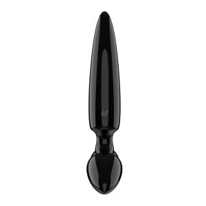 DILDO DE VIDRO COM PLUG TRIPLE CRYSTAL 1 (PRETO) - Image 5