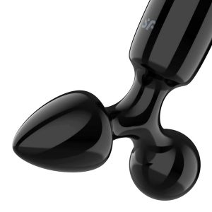 DILDO DE VIDRO COM PLUG TRIPLE CRYSTAL 1 (PRETO) - Image 7