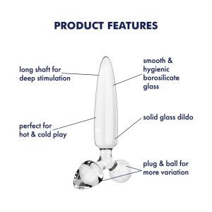 DILDO DE VIDRO COM PLUG TRIPLE CRYSTAL 1 (TRANSPARENTE) - Image 3