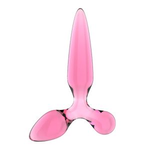 DILDO DE VIDRO COM PLUG TRIPLE CRYSTAL 2 (ROSA) - Image 2