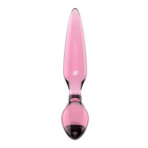 DILDO DE VIDRO COM PLUG TRIPLE CRYSTAL 2 (ROSA) - Image 3