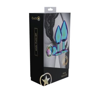 CONJUNTO DE 3 PLUGS ANAIS EM METAL VENICE COLLECTION (IRIDESCENTE) - Image 5