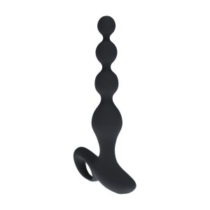 PLUG ANAL VIBRATÓRIO DE SILICONE COM PÉROLAS E COMANDO REMOTO PRETO LEVELZ - Image 2