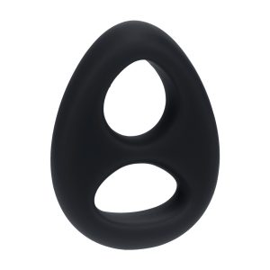 ANEL DUPLO PARA O PÉNIS E TESTÍCULOS EM SILICONE LÍQUIDO PRETO LEVELZ - Image 2