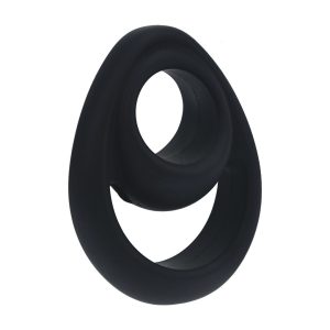 ANEL PARA O PÉNIS DUPLO EM SILICONE ERGO PRETO LEVELZ - Image 1