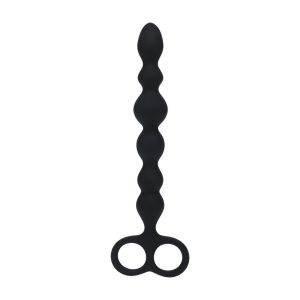 SONDA ANAL COM PÉROLAS EM FORMA DE COBRA E LAÇO PRETO LEVELZ - Image 2
