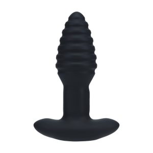 PLUG ANAL VIBRATÓRIO COM ESTRIAS EM SILICONE COM ROTAÇÃO E COMANDO LEVELZ - Image 2
