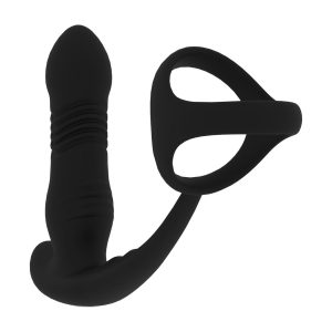 ESTIMULADOR DE PRÓSTATA E ANEL PARA O PÉNIS TRI O EM SILICONE COM VIBRAÇÃO E IMPULSO PRETO LEVELZ - Image 1