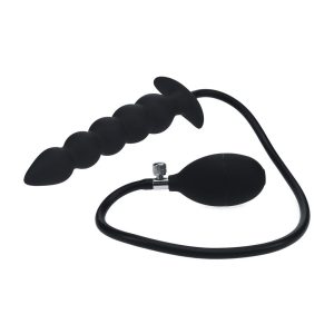 PLUG ANAL DE SIICONE INSUFLÁVEL COM PÉROLAS PRETO LEVELZ - Image 2