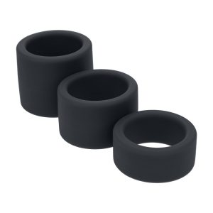 CONJUNTO DE 3 EXTENSORES PARA TESTÍCULOS EM SILICONE LIQUÍDO S/M/L PRETO LEVELZ - Image 2
