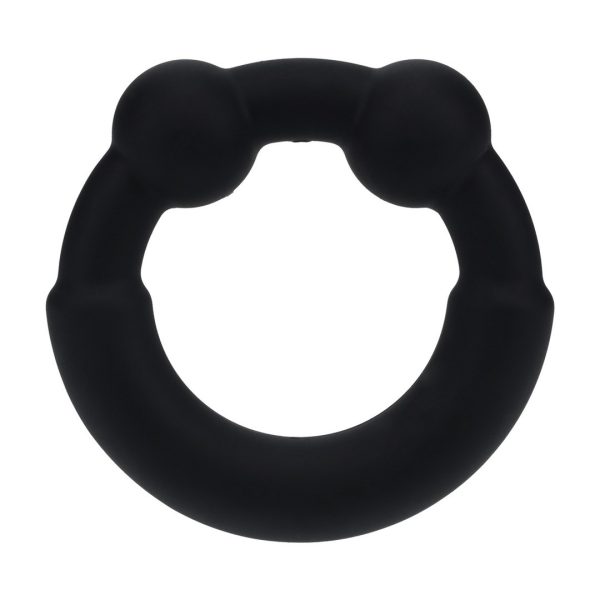 ANEL PARA O PÉNIS DE METAL E SILICONE PRETO LEVELZ