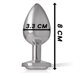 PLUG ANAL DE METAL CORAÇÃO M (BRANCO) | 8 CM - Image 4