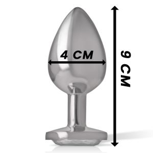 PLUG ANAL DE METAL CORAÇÃO L (BRANCO) | 9 CM - Image 4