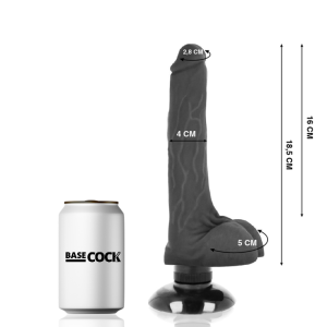 VIBRADOR REALÍSTICO BASECOCK PRETO (COM COMANDO) | 18,5 CM - Image 2