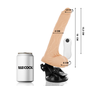 VIBRADOR REALÍSTICO BASECOCK (COM TESTÍCULOS E COMANDO) | 19 CM - Image 2