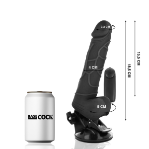 VIBRADOR REALÍSTICO BASECOCK PRETO (COM COMANDO) | 18,5 CM - Image 2