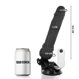 VIBRADOR REALÍSTICO BASECOCK PRETO (COM COMANDO) | 19,5 CM - Image 2