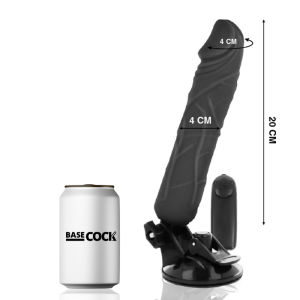 VIBRADOR REALÍSTICO BASECOCK PRETO (COM COMANDO) | 20 CM - Image 2