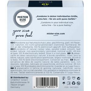 PRESERVATIVOS MISTER SIZE TAMANHO S (49 MM) | 3 UNIDADES - Image 3