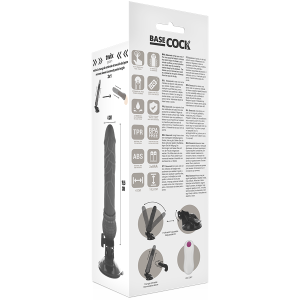 VIBRADOR REALÍSTICO BASECOCK PRETO (COM COMANDO) | 19,5 CM - Image 5