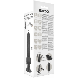 VIBRADOR REALÍSTICO BASECOCK PRETO (COM COMANDO) | 18,5 CM - Image 5