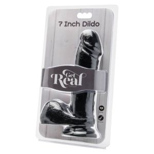 DILDO REALÍSTICO COM TESTÍCULOS GET REAL (PRETO) | 18 CM - Image 2