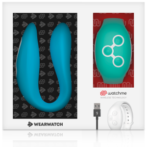 VIBRADOR PARA CASAL WEARWATCH COM CONTROLO REMOTO (AZUL / AQUAMARINE) - Image 6