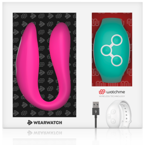 VIBRADOR PARA CASAL WEARWATCH COM CONTROLO REMOTO (FÚCSIA / AQUAMARINE) - Image 6