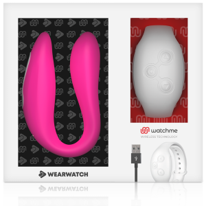 VIBRADOR PARA CASAL WEARWATCH COM CONTROLO REMOTO (FÚCSIA / NEVE) - Image 7