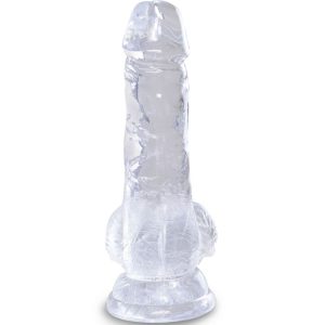DILDO REALÍSTICO CLEAR COM TESTÍCULOS (TRANSPARENTE) | 10.1 CM - Image 2