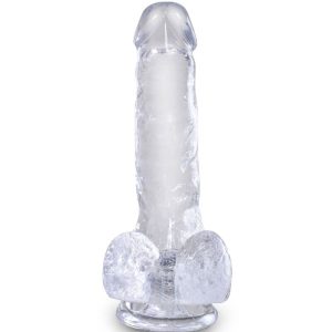 DILDO REALÍSTICO CLEAR COM TESTÍCULOS (TRANSPARENTE) | 13.5 CM - Image 2