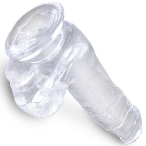 DILDO REALÍSTICO CLEAR COM TESTÍCULOS (TRANSPARENTE) | 13.5 CM - Image 4