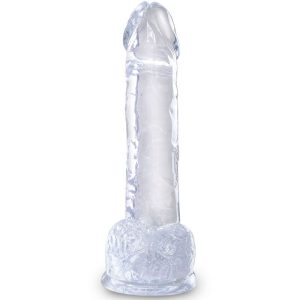 DILDO REALÍSTICO CLEAR COM TESTÍCULOS (TRANSPARENTE) | 15.2 CM - Image 2