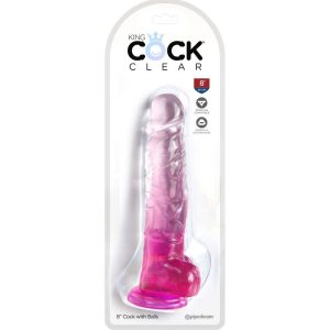 DILDO REALÍSTICO CLEAR COM TESTÍCULOS (ROSA) | 16.5 CM - Image 2
