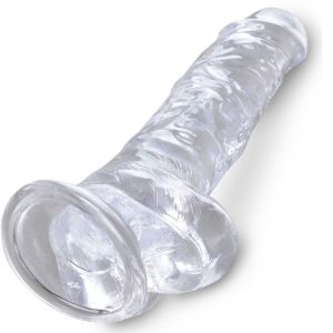 DILDO REALÍSTICO CLEAR COM TESTÍCULOS (TRANSPARENTE) | 16.5 CM - Image 4