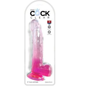 DILDO REALÍSTICO CLEAR COM TESTÍCULOS (ROSA) | 20.3 CM - Image 2