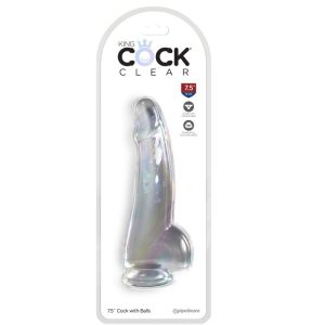 DILDO REALÍSTICO CLEAR COM TESTÍCULOS (TRANSPARENTE) | 15.2 CM - Image 2