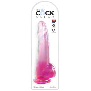 DILDO REALÍSTICO CLEAR COM TESTÍCULOS (ROSA) | 19 CM - Image 2