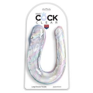 DILDO DUPLO DOUBLE TROUBLE (TRANSPARENTE) | 44 CM - Image 2
