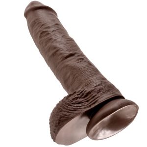 DILDO REALÍSTICO KING COCK #10 COM TESTÍCULOS (PELE ESCURA) | 25.4 CM - Image 5