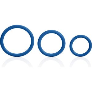 SET DE 3 ANÉIS PARA O PÉNIS CALEXOTICS (AZUL) - Image 2